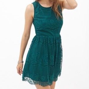 Green lace dress